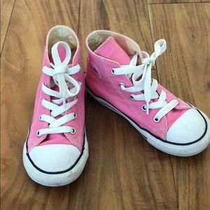 pink high top converse